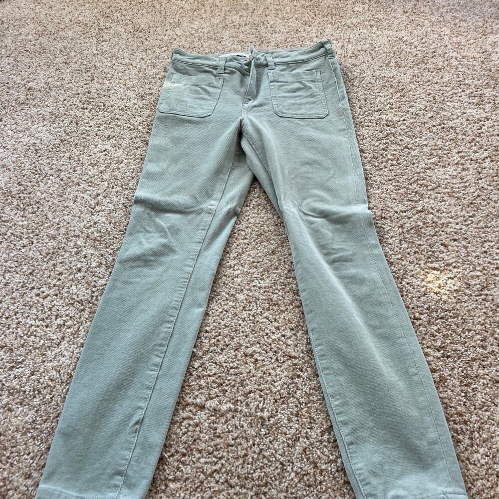 Light green corduroy skinny pants